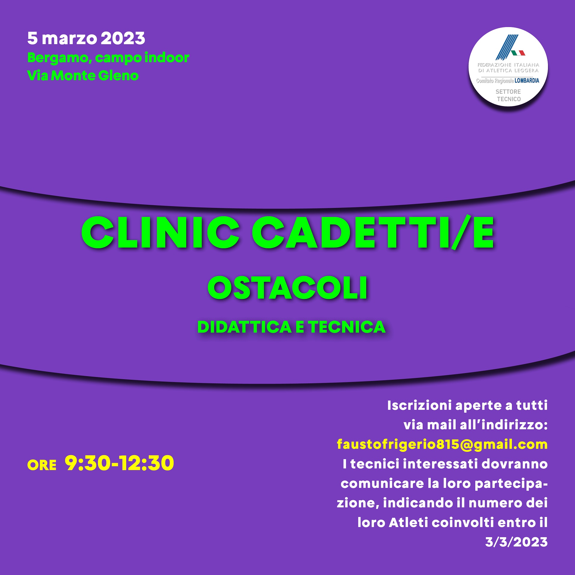 Clinic Ostacoli 5 mar 2023