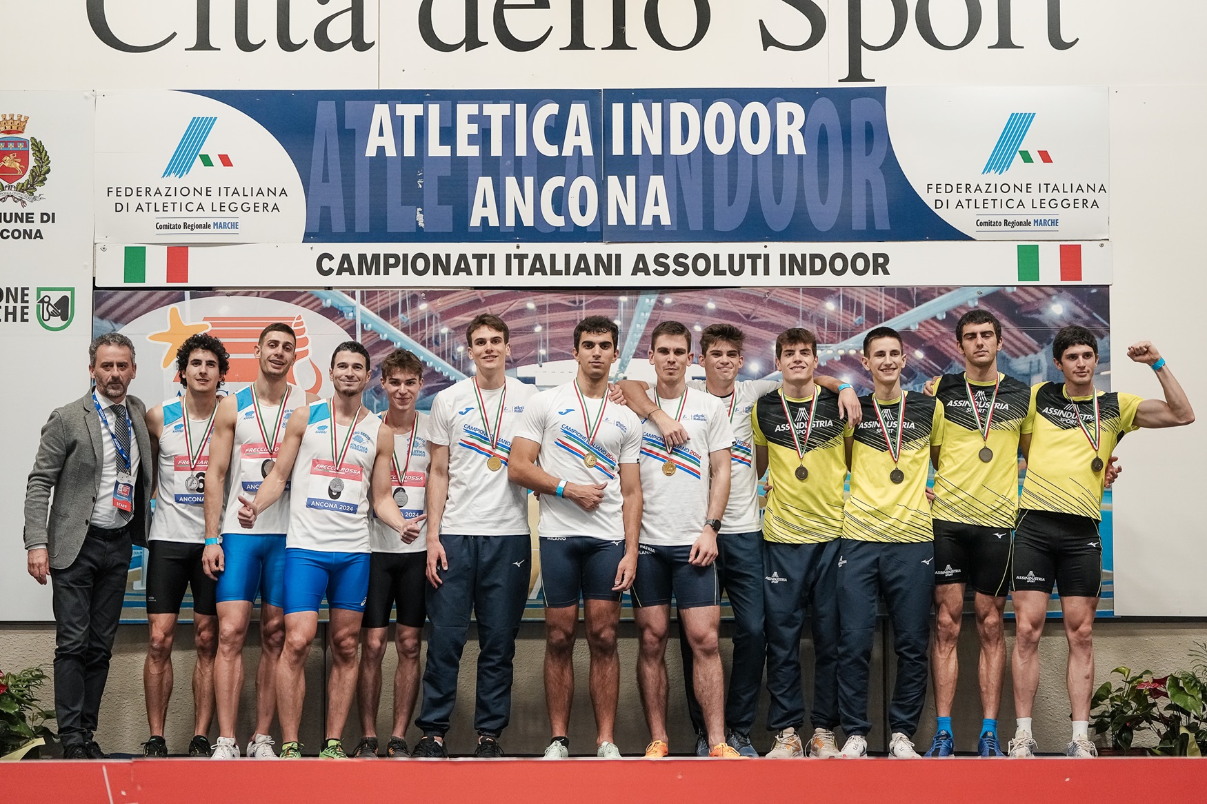4x400 M Assoluti indoor Ancona 2024 podio