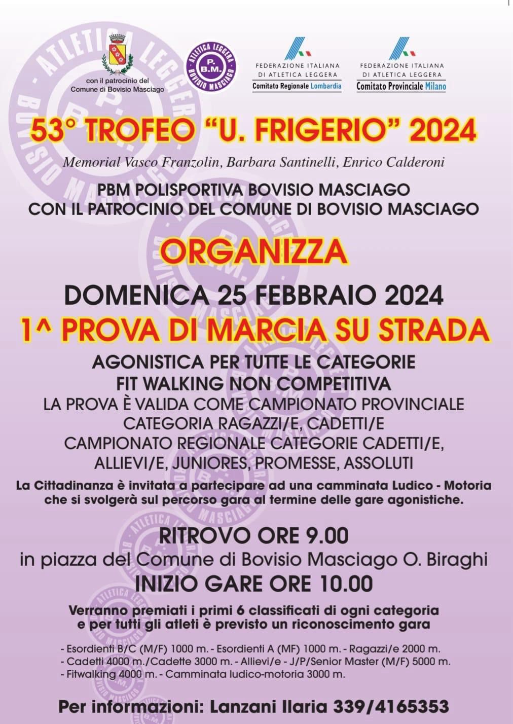 Locandina Trofeo Frigerio Bovisio 2024